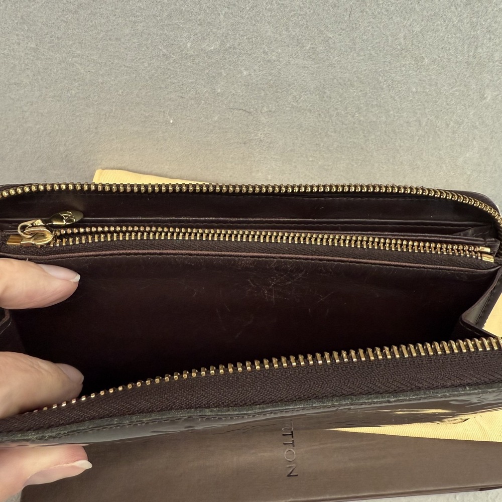 Louis Vuitton Zippy Wallet Monogram Vernis Amarante Purple Patent Box Set EUC - Picture 11 of 16